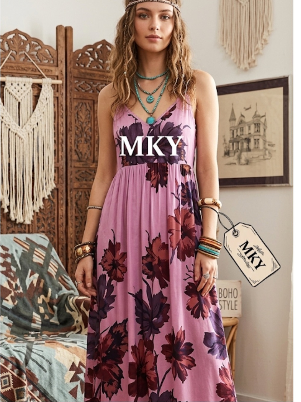 MKY Sundress midi length size Small New!